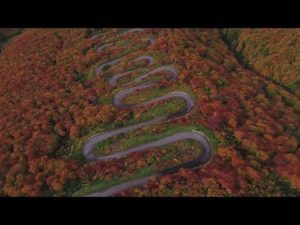 紅葉の津軽岩木スカイラインをスケートボードで生き残りレース「たまんねー!」「ドリフトでもやって!」(海外の反応)